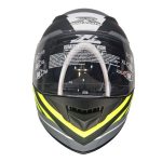 کلاه کاسکت فک متحرک برند رپیدو رنگ زرد طوسی با عینک دودی UV400