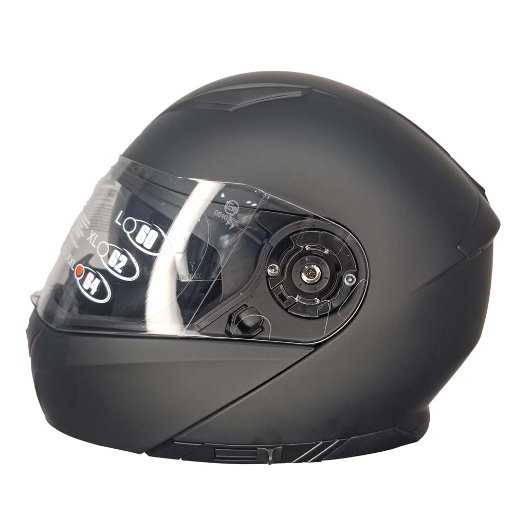 کلاه کاسکت فک متحرک برند رپیدو رنگ مشکی با عینک دودی UV400